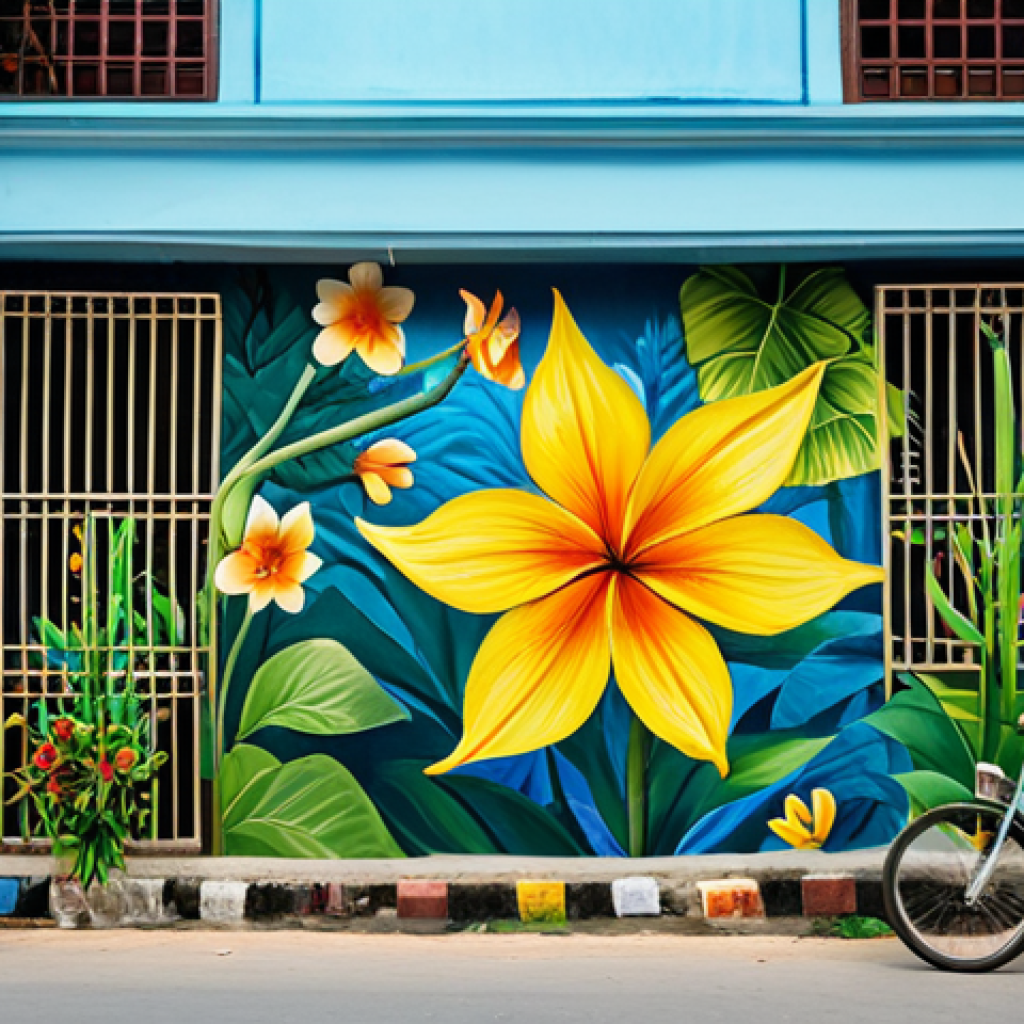 **

A community art project in Hanoi, Vietnam. Diverse people are collaboratively painting a vibrant mural on a building wall. The artwork depicts local culture and nature. Fully clothed, appropriate content, safe for work, professional photography, perfect anatomy, natural proportions, family-friendly.

**